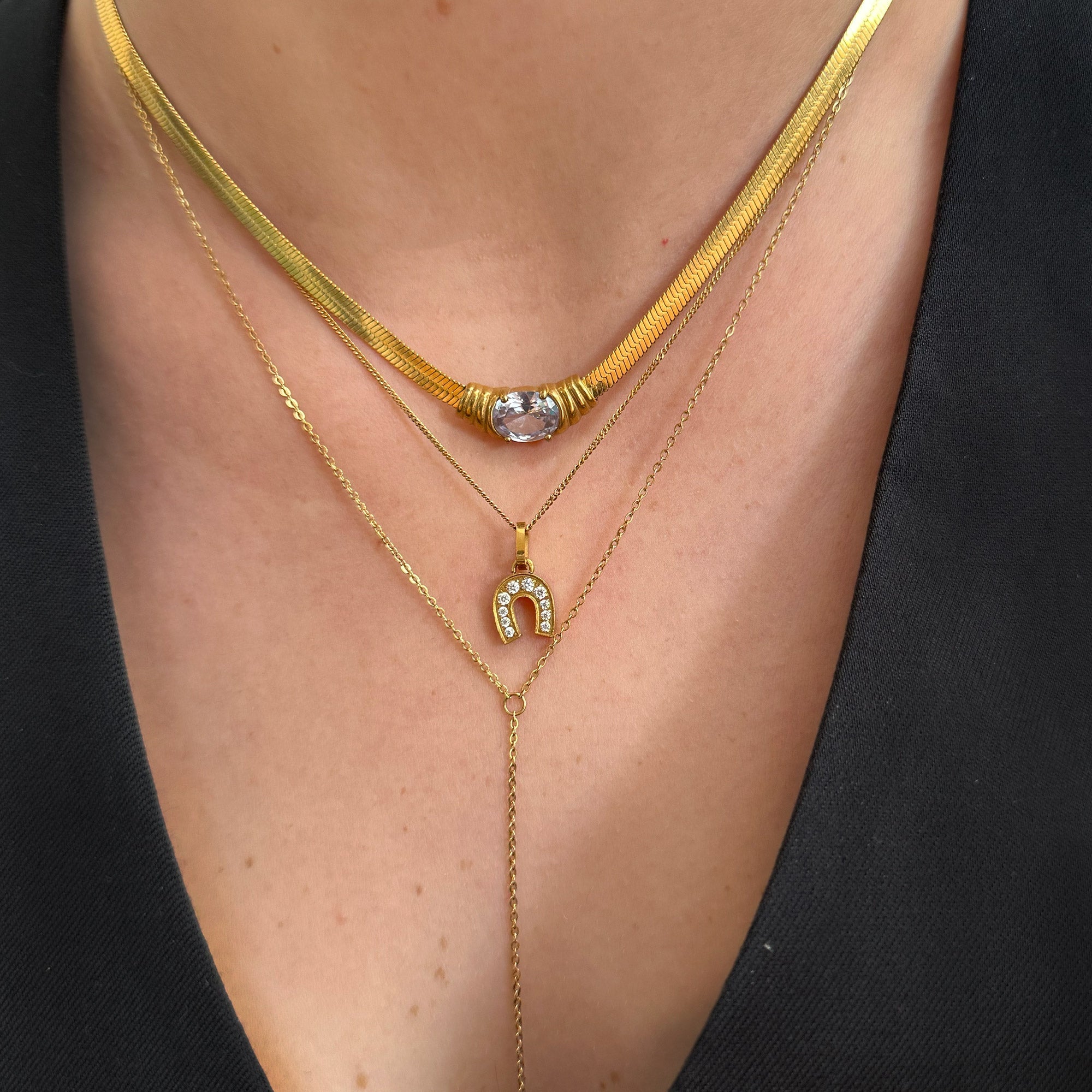 Heidi Horseshoe Pendant Necklace